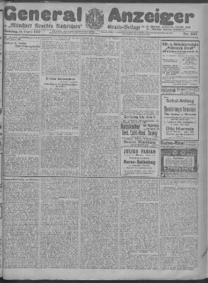 Münchner neueste Nachrichten Sonntag 25. August 1912