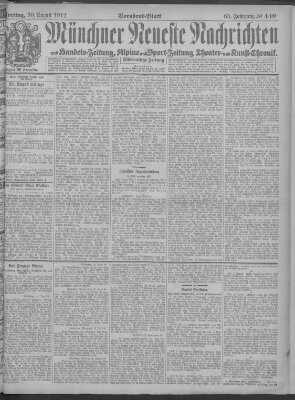 Münchner neueste Nachrichten Freitag 30. August 1912