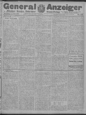 Münchner neueste Nachrichten Samstag 31. August 1912