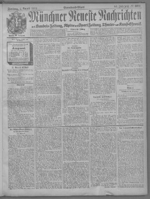 Münchner neueste Nachrichten Freitag 4. August 1911