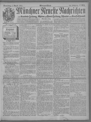 Münchner neueste Nachrichten Samstag 5. August 1911