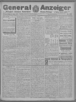 Münchner neueste Nachrichten Donnerstag 10. August 1911