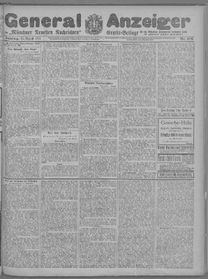 Münchner neueste Nachrichten Samstag 12. August 1911