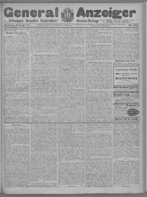 Münchner neueste Nachrichten Samstag 19. August 1911