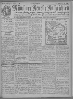 Münchner neueste Nachrichten Donnerstag 24. August 1911