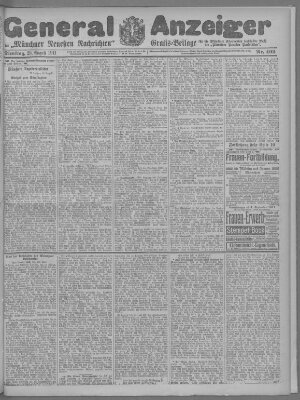 Münchner neueste Nachrichten Dienstag 29. August 1911