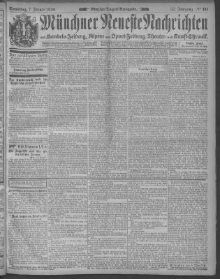 Münchner neueste Nachrichten Samstag 7. Januar 1899