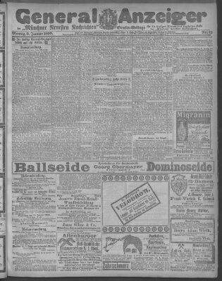 Münchner neueste Nachrichten Montag 9. Januar 1899