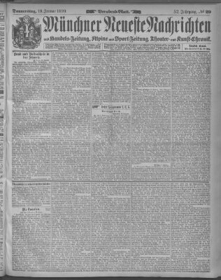 Münchner neueste Nachrichten Donnerstag 19. Januar 1899