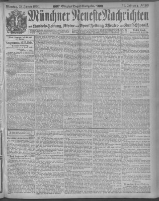 Münchner neueste Nachrichten Montag 23. Januar 1899