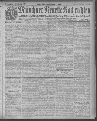 Münchner neueste Nachrichten Dienstag 14. Februar 1899