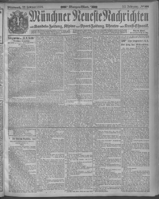 Münchner neueste Nachrichten Mittwoch 22. Februar 1899