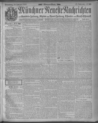 Münchner neueste Nachrichten Dienstag 28. Februar 1899