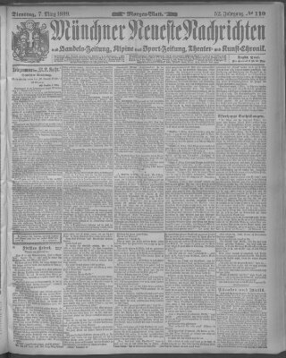 Münchner neueste Nachrichten Dienstag 7. März 1899