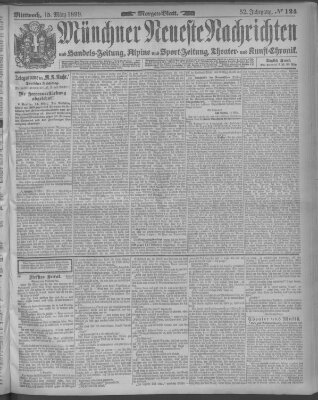 Münchner neueste Nachrichten Mittwoch 15. März 1899