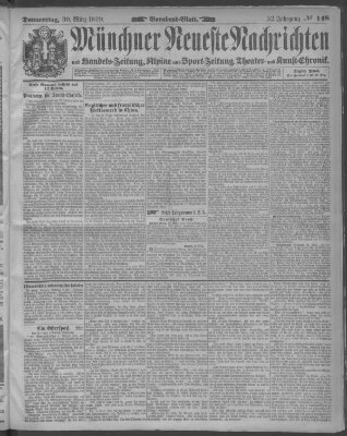 Münchner neueste Nachrichten Donnerstag 30. März 1899