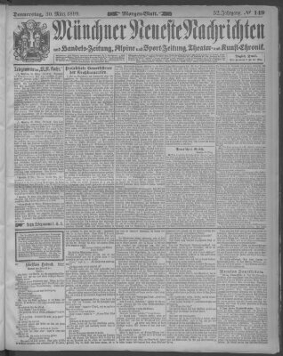 Münchner neueste Nachrichten Donnerstag 30. März 1899