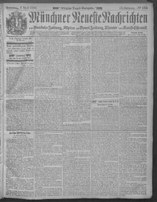 Münchner neueste Nachrichten Sonntag 2. April 1899