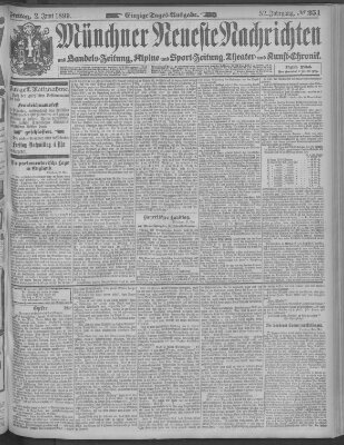 Münchner neueste Nachrichten Freitag 2. Juni 1899