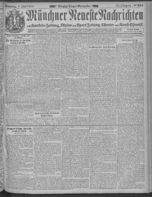 Münchner neueste Nachrichten Sonntag 4. Juni 1899
