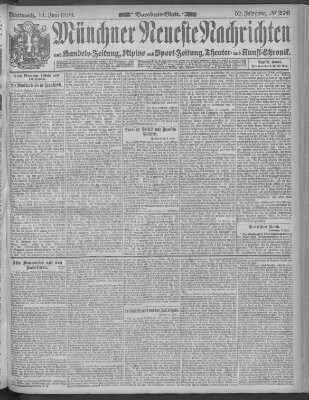 Münchner neueste Nachrichten Mittwoch 14. Juni 1899