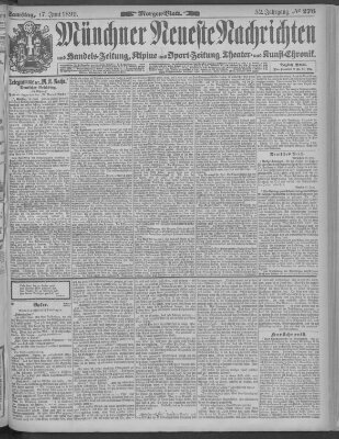 Münchner neueste Nachrichten Samstag 17. Juni 1899