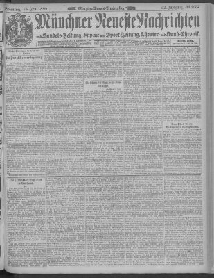 Münchner neueste Nachrichten Sonntag 18. Juni 1899