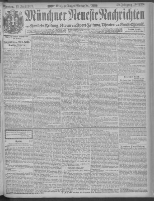 Münchner neueste Nachrichten Montag 19. Juni 1899