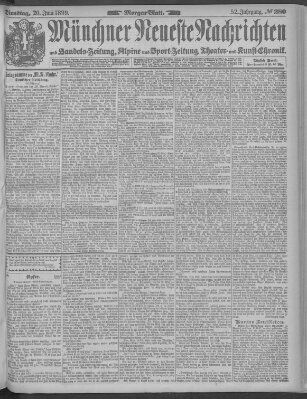 Münchner neueste Nachrichten Dienstag 20. Juni 1899