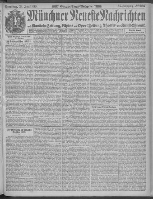Münchner neueste Nachrichten Samstag 24. Juni 1899