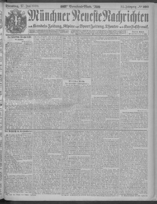 Münchner neueste Nachrichten Dienstag 27. Juni 1899