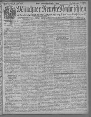 Münchner neueste Nachrichten Donnerstag 6. Juli 1899