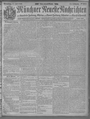 Münchner neueste Nachrichten Dienstag 11. Juli 1899