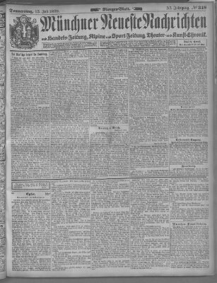 Münchner neueste Nachrichten Donnerstag 13. Juli 1899