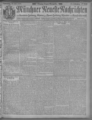 Münchner neueste Nachrichten Sonntag 16. Juli 1899