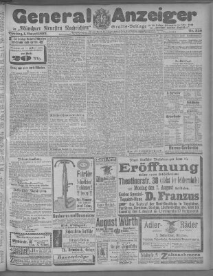 Münchner neueste Nachrichten Dienstag 1. August 1899