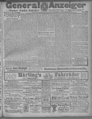 Münchner neueste Nachrichten Montag 7. August 1899