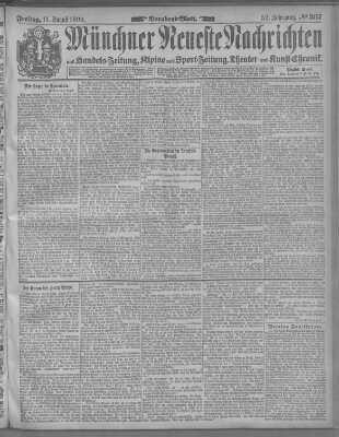 Münchner neueste Nachrichten Freitag 11. August 1899