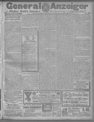 Münchner neueste Nachrichten Montag 14. August 1899