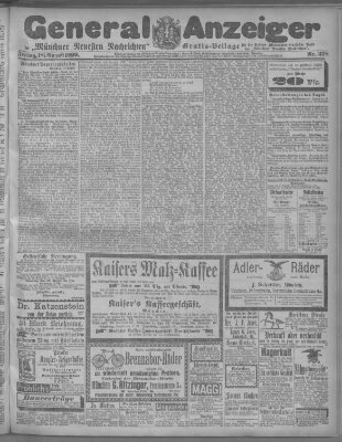 Münchner neueste Nachrichten Freitag 18. August 1899