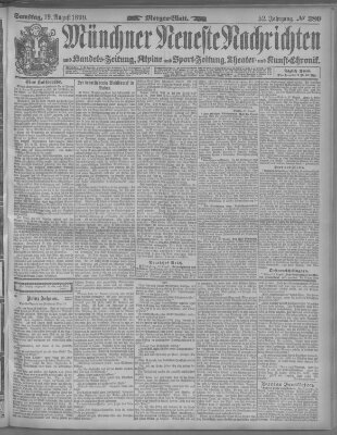 Münchner neueste Nachrichten Samstag 19. August 1899