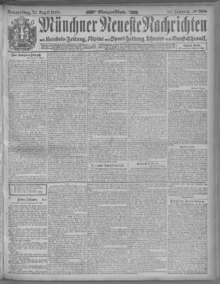 Münchner neueste Nachrichten Donnerstag 24. August 1899