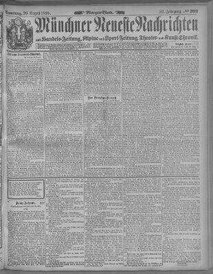 Münchner neueste Nachrichten Samstag 26. August 1899