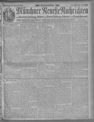 Münchner neueste Nachrichten Dienstag 29. August 1899