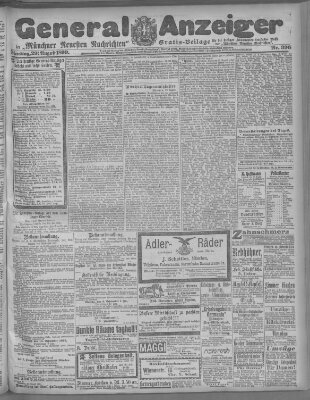 Münchner neueste Nachrichten Dienstag 29. August 1899