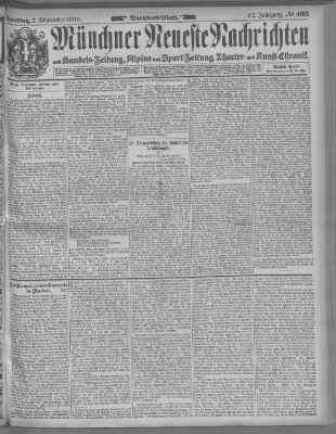 Münchner neueste Nachrichten Samstag 2. September 1899