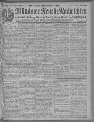 Münchner neueste Nachrichten Montag 4. September 1899