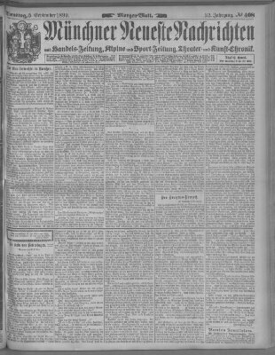 Münchner neueste Nachrichten Dienstag 5. September 1899