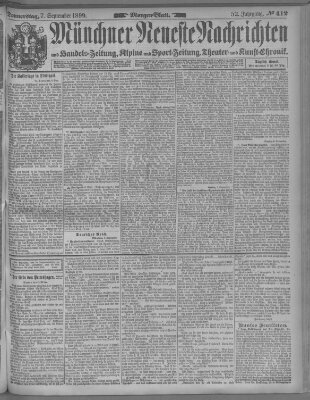 Münchner neueste Nachrichten Donnerstag 7. September 1899