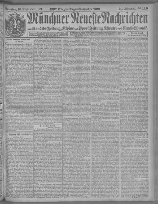 Münchner neueste Nachrichten Sonntag 10. September 1899